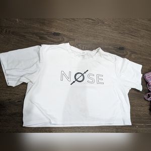 NOSE white crop top